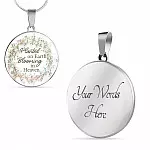 Planted On Earth Blooming In Heaven Circle Pendant Necklace - Circle Luxury Necklace (Silver) Planted On Earth Blooming In Heaven Circle Pendant Necklace - Circle Luxury Necklace (Silver)