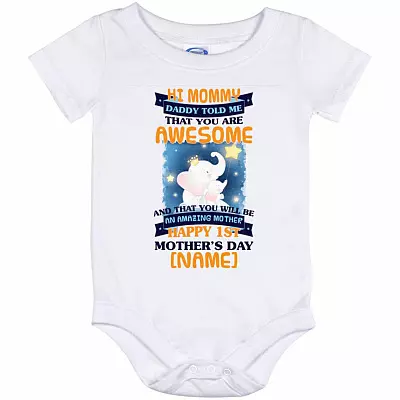 Personalized dad baby, White, Baby Onesie - 12 Month