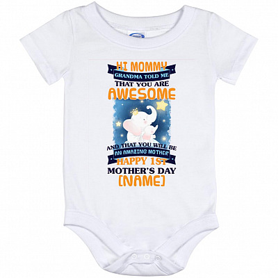Personalized grandma baby, White, Baby Onesie - 12 Month