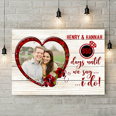Alternative view of Custom Photo Day Until We Say I Do Wrapped Framed Canvas Prints - Unframed Poster - Home Decor Wall Art