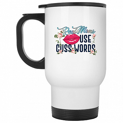 14 oz. White Travel Mug