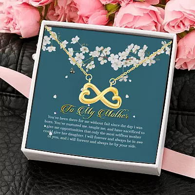 Alternative view of To My Mother I Will Always Be by Your Side Happy Mothers Day Gifts Infinity Heart Pendant Necklace