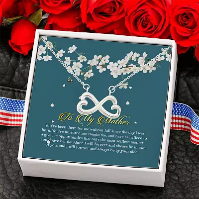 To My Mother I Will Always Be by Your Side Happy Mothers Day Gifts Infinity Heart Pendant Necklace