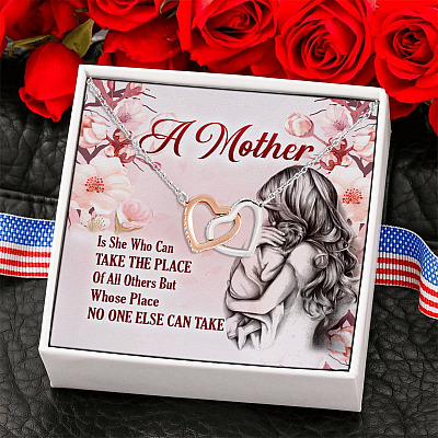 Mother Can Take the Place of All Others Happy Mothers Day Gifts Interlocking Heart Pendant Necklace