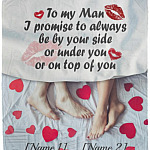 Personalized To My Man, White, Cozy Plush Fleece Blanket - 50x60 Personalized To My Man, White, Cozy Plush Fleece Blanket - 50x60