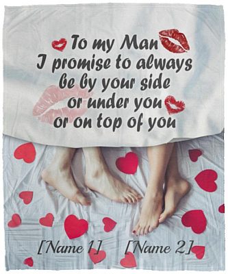 Personalized To My Man, White, Cozy Plush Fleece Blanket - 50x60
