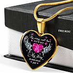 My Story Is Not Over Yet Breast Cancer Awareness Pink Ribbon Heart Pendant Necklace - Heart Luxury Necklace (Gold Plated)