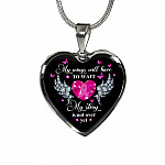 My Story Is Not Over Yet Breast Cancer Awareness Pink Ribbon Heart Pendant Necklace - Heart Luxury Necklace (Silver)