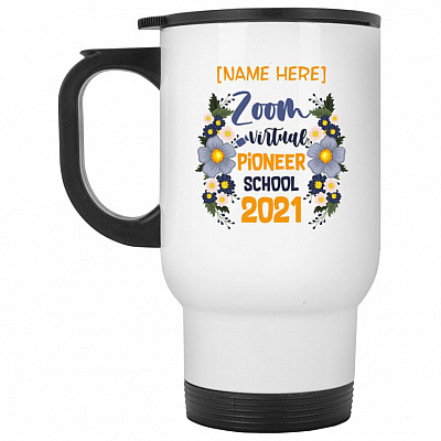 14 oz. White Travel Mug