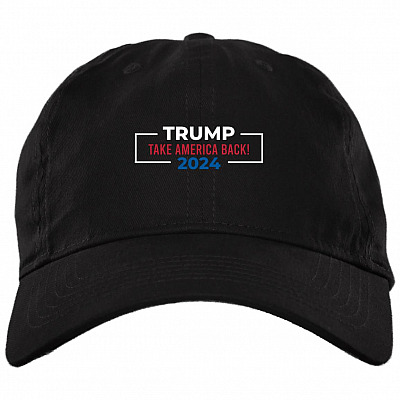 Trump Take America Back 2024 - Rigged Election 2020 Twill Cap - High-Profile Snapback Hat, Black, Brushed Twill Dad Cap