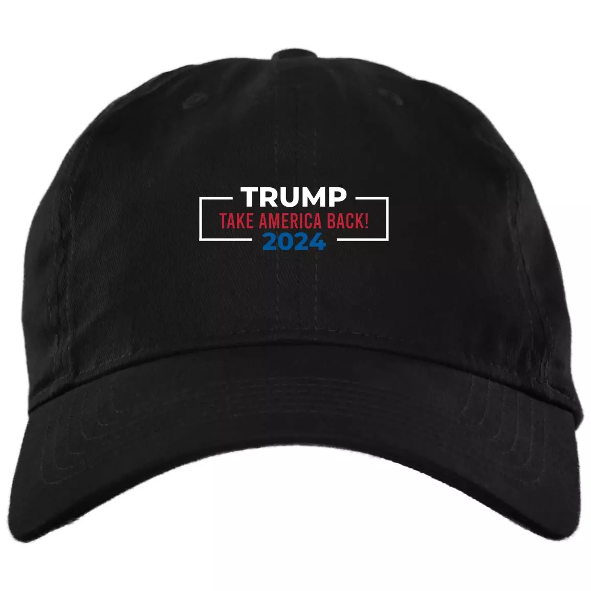 Trump Take America Back 2024 - Rigged Election 2020 Twill Cap - High-Profile Snapback Hat, Black, Brushed Twill Dad Cap