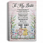 Personalized to My Bestie Truly Friendship - Gift for Best Friend Wrapped Framed Canvas Prints - Unframed Poster, White, 0.75'' Framed Canvas