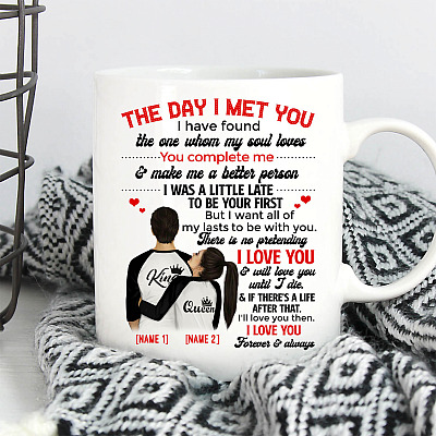 Alternative view of Personalized The Day I Met You I Have Found The One Coffee Mug - Couple Travel Bottle