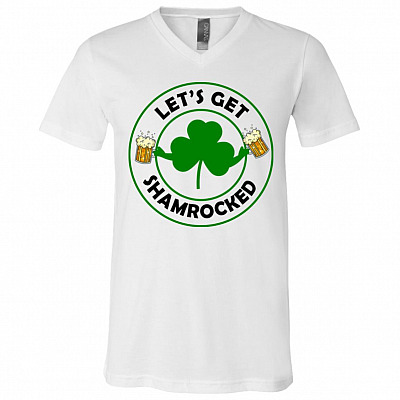 lets get vneck, White, V-Neck T-Shirt