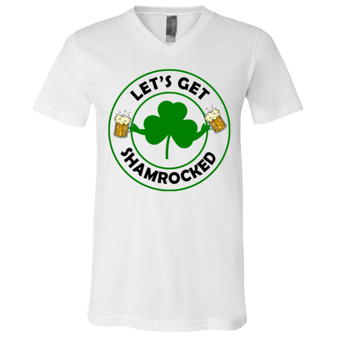 lets get vneck, White, V-Neck T-Shirt