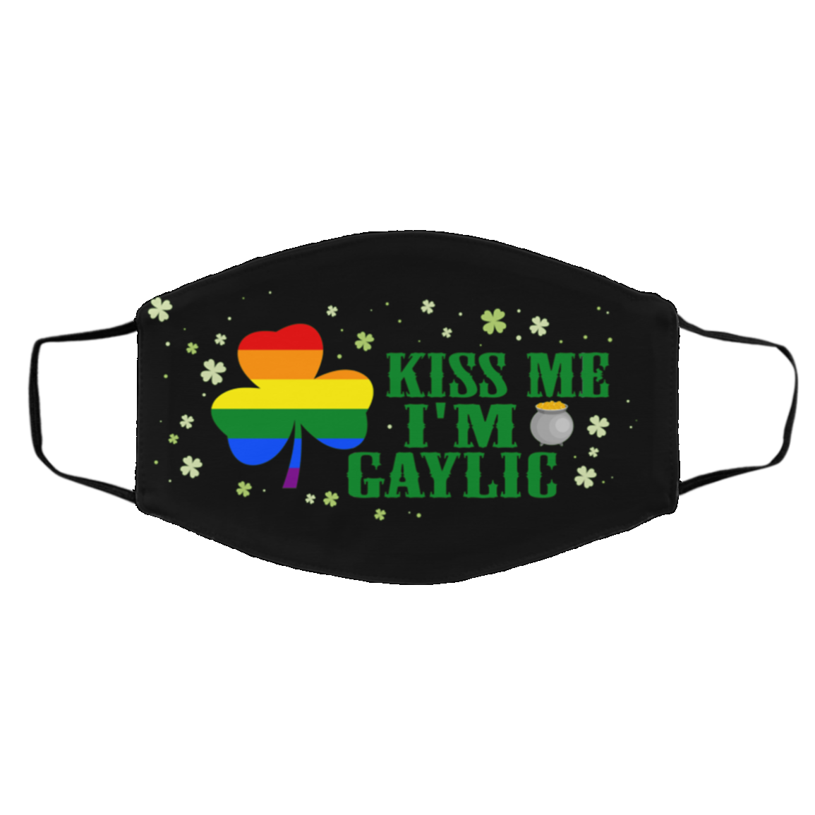Kiss Me Im Irish Gaylic Proud Lgbt Irish Shamrock St Patrick's Day 2021 Washable Reusable Face Mask, Black, Cloth Face Cover – Medium/Large Kiss Me Im Irish Gaylic Proud Lgbt Irish Shamrock St Patrick's Day 2021 Washable Reusable Face Mask, Black, Cloth Face Cover – Medium/Large