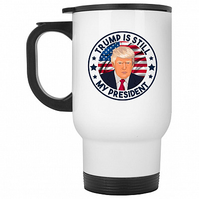 14 oz. White Travel Mug