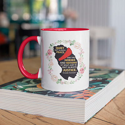 Alternative view of Amanda Gorman Poetry The Hill We Climb Quiet Isn't Always Peace Inauguration Poem Accent Mug