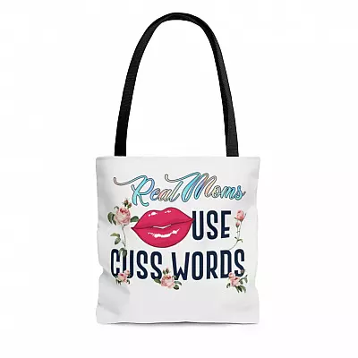 Real Moms Use Cuss Words Funny Mothers Day Gift Ideas AOP Tote Bag - Reusable Grocery Shopping Bag