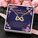8Th. Grandmother and Granddaughter Infinity Heart Necklace (Gold) 4