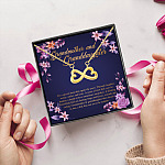8Th. Grandmother and Granddaughter Infinity Heart Necklace (Gold) 5