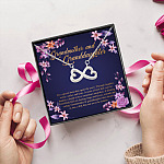 8Th. Grandmother and Granddaughter Infinity Heart Necklace (Silver) 5