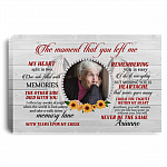 Personalized Photo the Moment That You Left Me My Heart Split in Two Wrapped Framed Canvas Prints - Unframed Poster, White, 0.75'' Framed Canvas