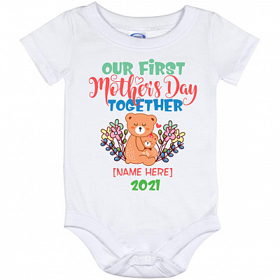 Personalized Our Day baby onesie, White, Baby Onesie - 12 Month