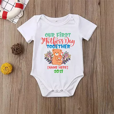 Alternative view of Personalized Our First Mothers Day Together New Mother Gift Baby Onesie - Toddler Baby Infant Bodysuit