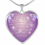 To Mom You Are The Only Person Who Carries Me For 9 Months Heart Pendant Necklace - Heart Luxury Necklace (Silver)