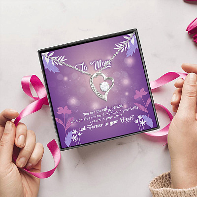 Alternative view of To Mom You Are The Only Person Who Carries Me For 9 Months Forever Love Pendant Necklace