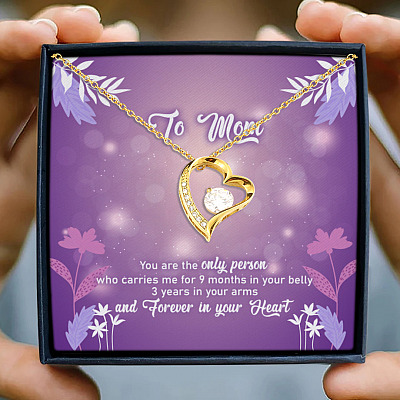 To Mom You Are The Only Person Who Carries Me For 9 Months Forever Love Pendant Necklace
