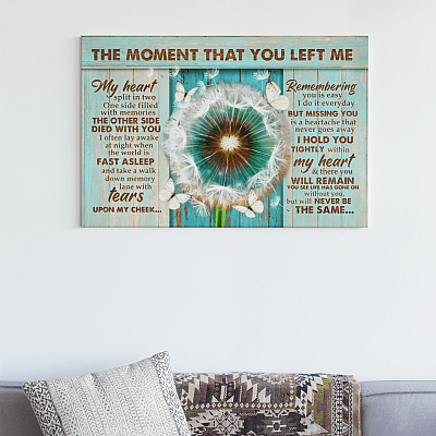 Alternative view of Butterfly The Moment That You Left Me Framed Canvas – Unframed Poster – Missing You Wall Art