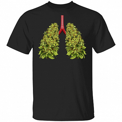 Funny Weed Lung, Black, Unisex T-Shirt