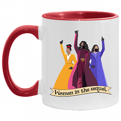 Kamala Michelle Amanda - Include Women in the Sequel Feminist Accent Mug, White/Red, 11 oz. Accent Mug