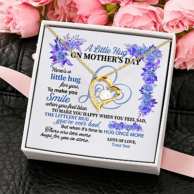 A Little Hug On Mothers Day Here Is A Little Hug For You Gift From Son Forever Love Pendant Necklace
