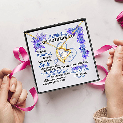 Alternative view of A Little Hug On Mothers Day Here Is A Little Hug For You Gift From Son Forever Love Pendant Necklace