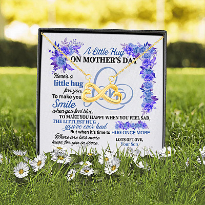Alternative view of A Little Hug On Mothers Day Here Is A Little Hug For You Gift From Son Infinity Heart Pendant Necklace