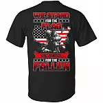 We Stand For The Flag We Kneel For The Fallen Print On Back only - Plain Front T-Shirt - Vietnam Veteran T-Shirt, Black, Unisex T-Shirt