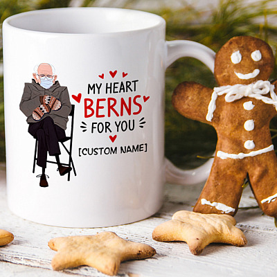 Alternative view of Personalized My Heart Berns For You Ceramic Coffee Mug - Beer Stein - Water Bottle - Color Changing Mug