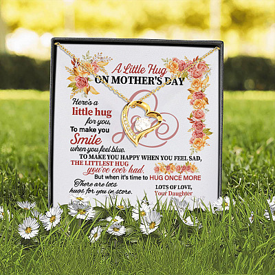 Alternative view of A Little Hug On Mothers Day Here Is A Little Hug For You Gift From Daughter Forever Love Pendant Necklace