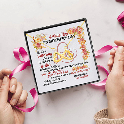 Alternative view of A Little Hug On Mothers Day Here Is A Little Hug For You Gift From Daughter Infinity Heart Pendant Necklace