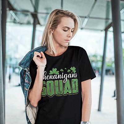 Alternative view of St Patrick's Day Shenanigans Squad T-shirt - V-neck - Matching St Patrick's Day Drinking Shirt