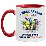 Plants Accent Mug, White/Red, 11 oz. Accent Mug