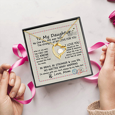 Alternative view of Mom To My Daughter No One Else Will Ever Know the Strength of My Love For You Forever Love Pendant Necklace