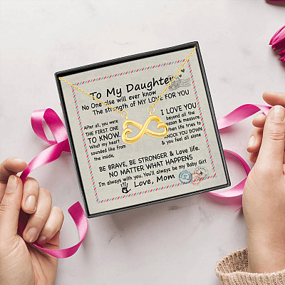Alternative view of Mom To My Daughter No One Else Will Ever Know the Strength of My Love For You Infinity Love Pendant Necklace