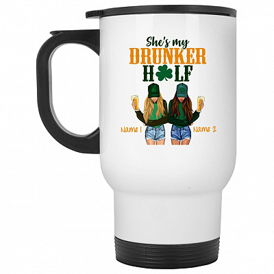 14 oz. White Travel Mug