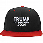 Trump Take hat, Black/True Red, Flat Bill Premium Snapback