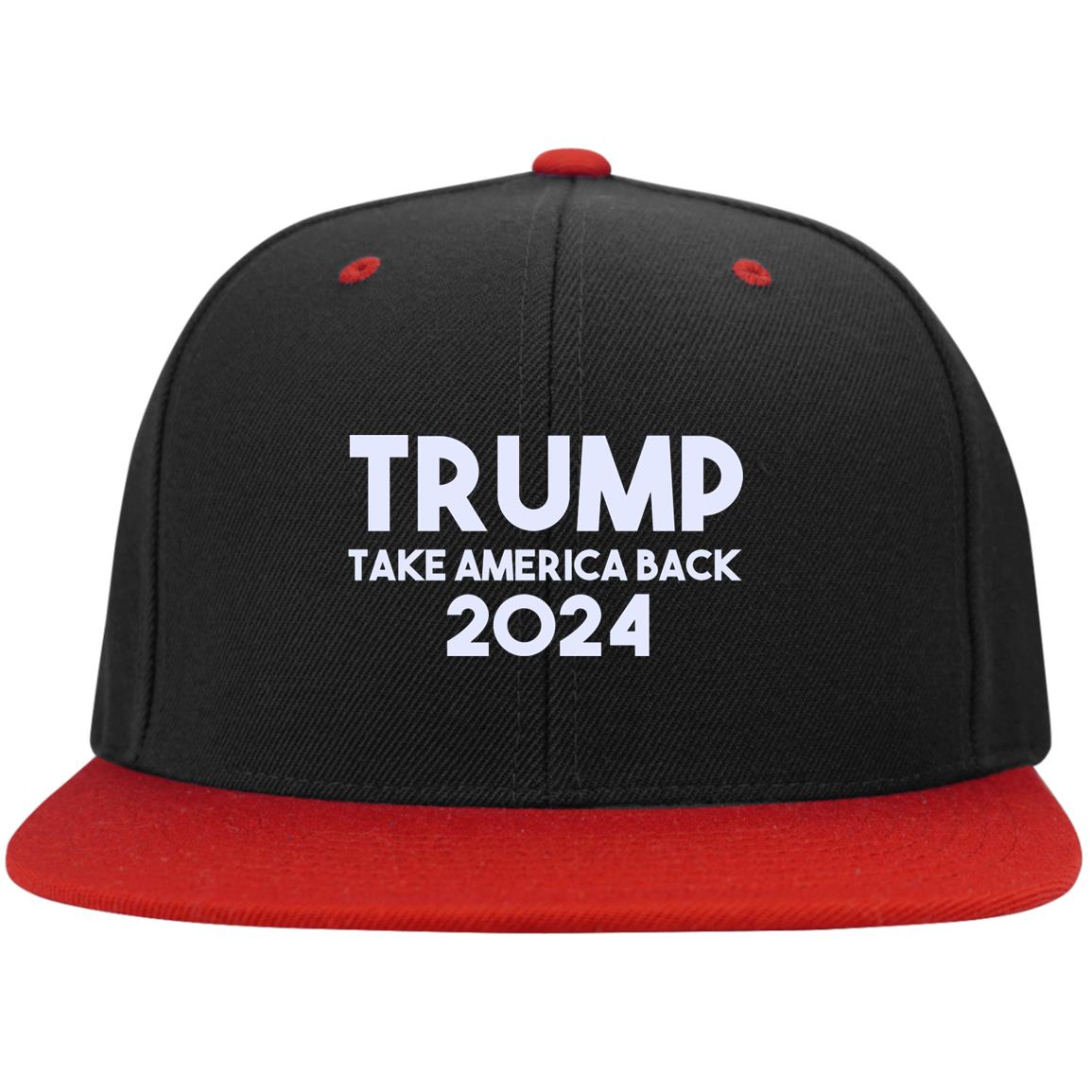 Trump Take hat, Black/True Red, Flat Bill Premium Snapback
