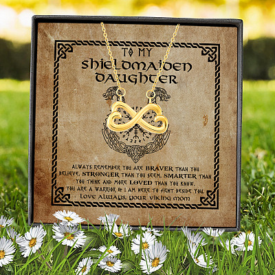 From Mom To My Shieldmaiden Daughter Always Remember You Are Braver Than You Believe Infinity Heart Necklace